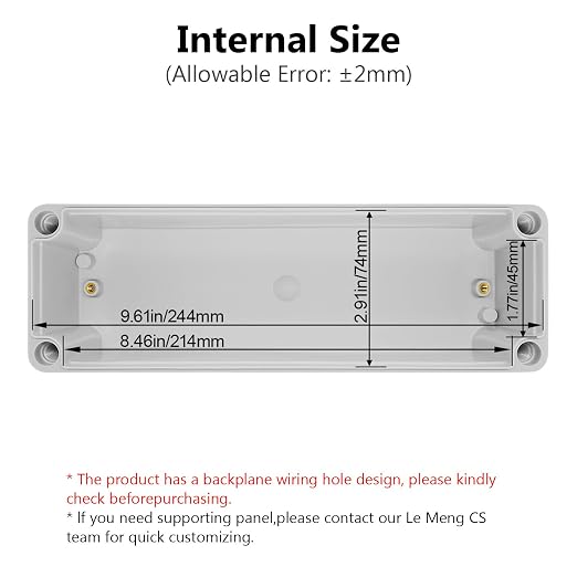 LeMotech IP67 Waterproof Junction Box ABS Plastic Project Box Dustproof - Image 3