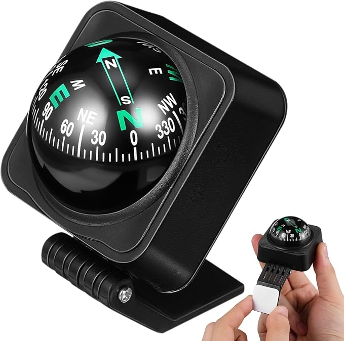 SOLUSTRE Car Dashboard Compass Ball Portable Auto Compass by SOLUSTRE