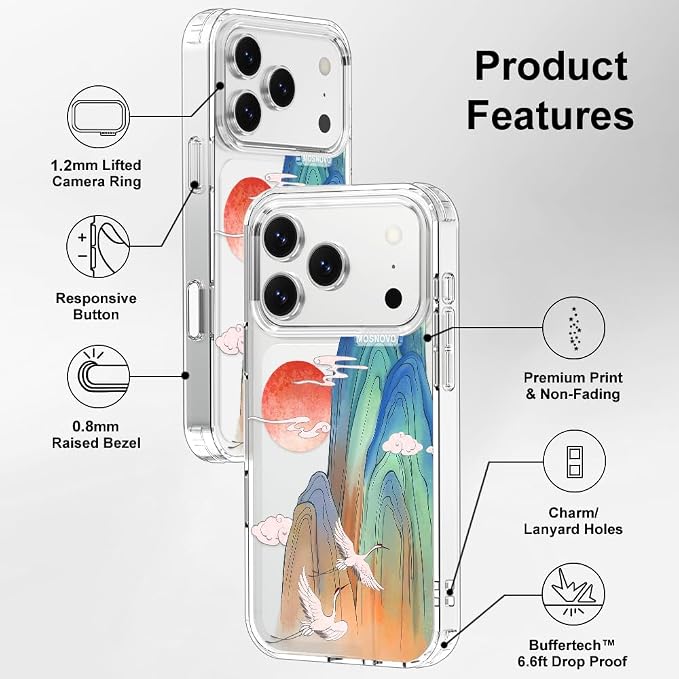 MOSNOVO for iPhone 17 Pro Case, Shockproof Military-Grade Protection 6.6ft Drop - Image 7