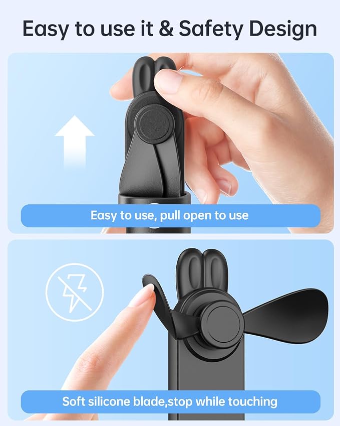 Portable Handheld Mini Fan: 2 in 1 Rechargeable Hand Held Fan - Image 4