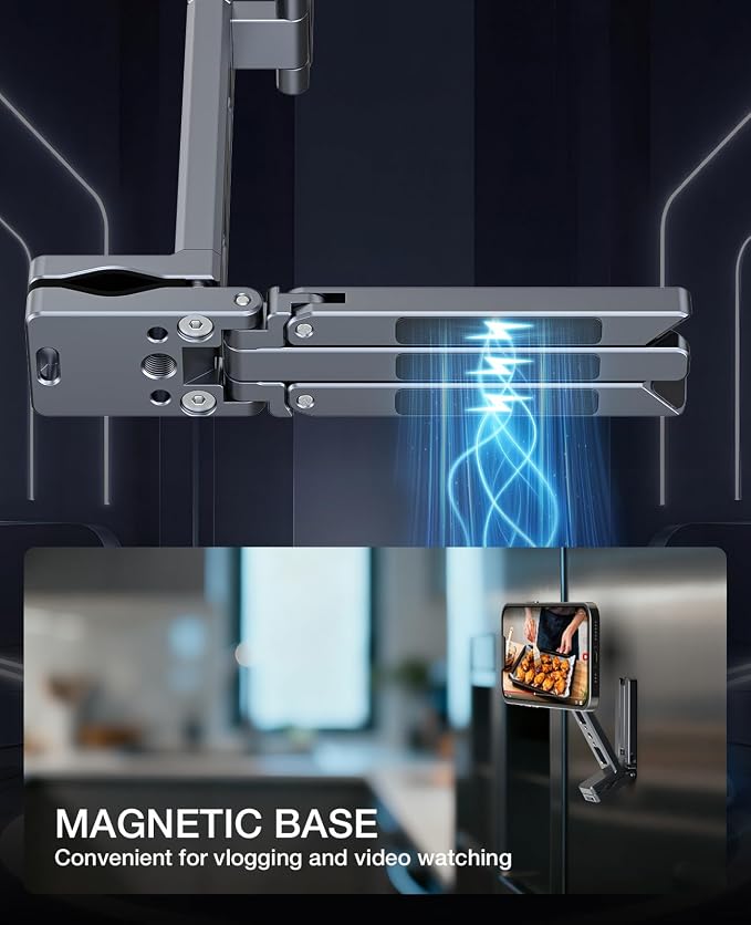 Magnetic Phone Tripod, 360°Rotating Adjustable Travel Tripod Mount, Foldable - Image 3