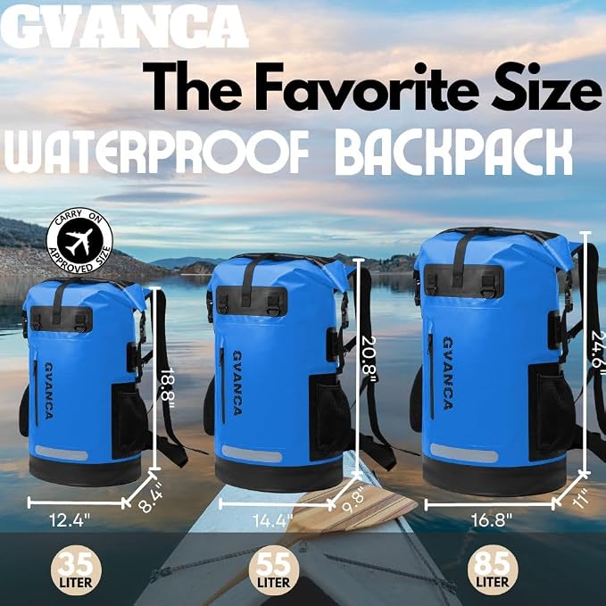 Waterproof Dry Bag Backpack for Kayaking, Roll Top Kayak Dry Backpack, Floating - Image 4