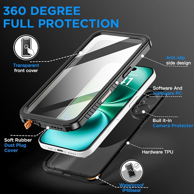 AICase Compatible with iPhone 16 Plus Case Waterproof - Image 5