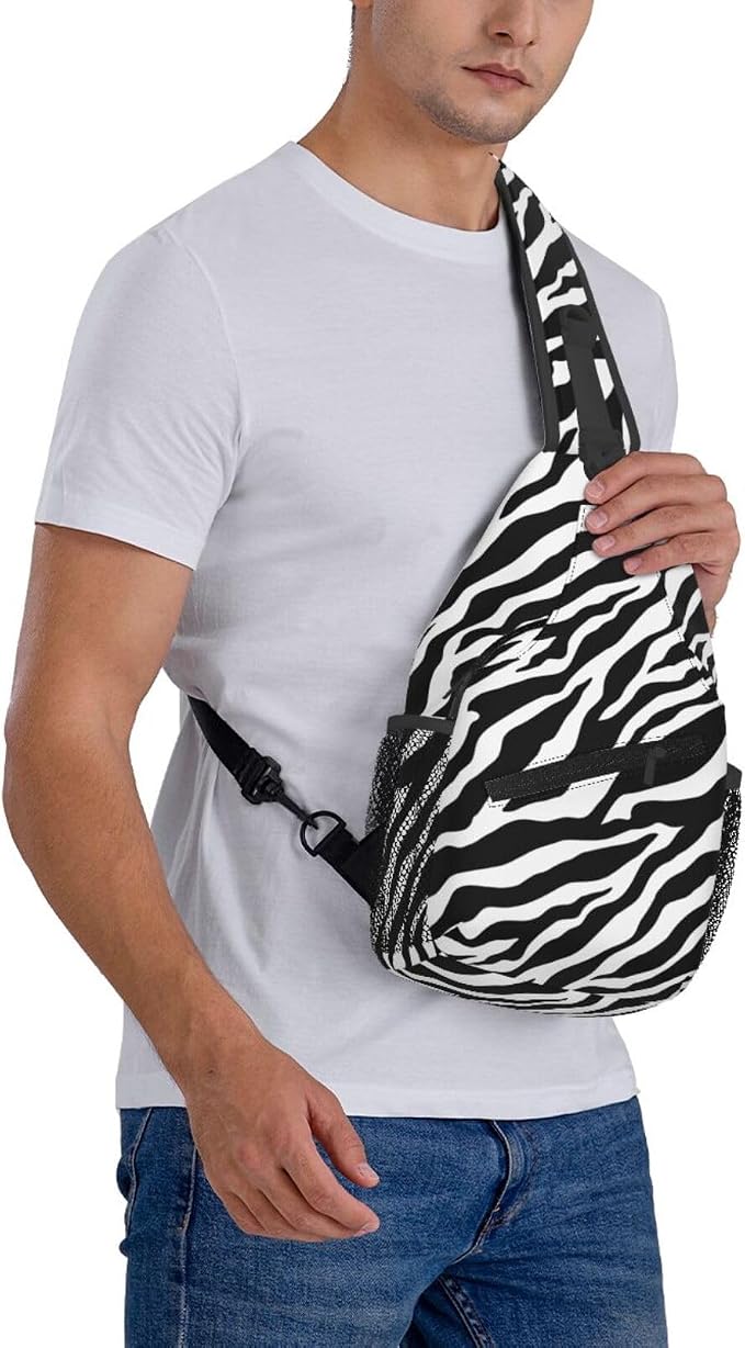 Animal Zebra Print Sling Bag For Women Men Fashion Backpack Crossbody Shoulder - Image 8