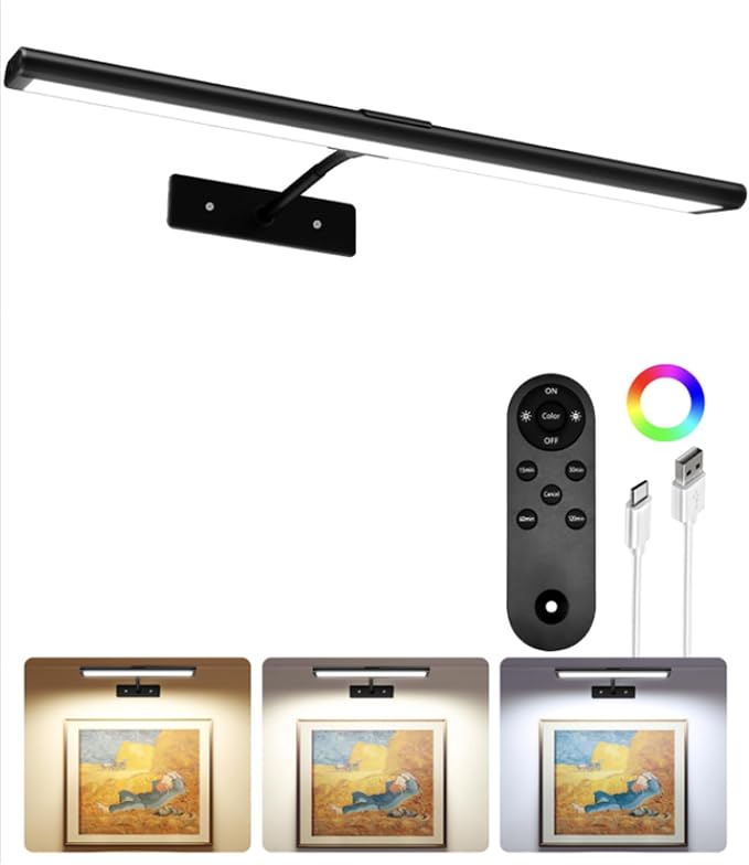 EZVALO Picture Light for Wall, 4800mAh Rechargeable Wireless Battery Lights for by EZVALO