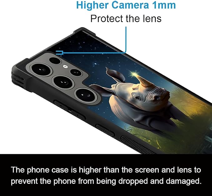 for Samsung Galaxy S24 Ultra Case, Rhino Water Marshes Pattern Graphic Design - Image 5