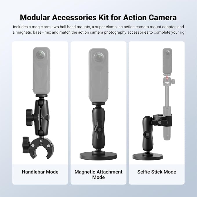 NEEWER Motorcycle Bicycle Handlebar Clamp Holder Magnetic Car Mount Accessories - Image 2