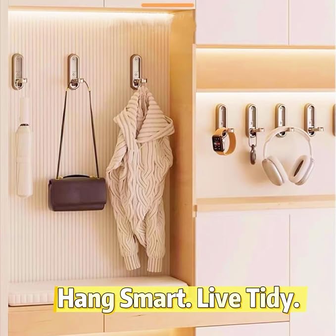 4 Pack Gold Folding Wall Hooks - Image 2