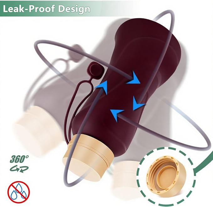 Collapsible Water Bottles, Leak Proof, Reuseable BPA Free Silicone Foldable - Image 5