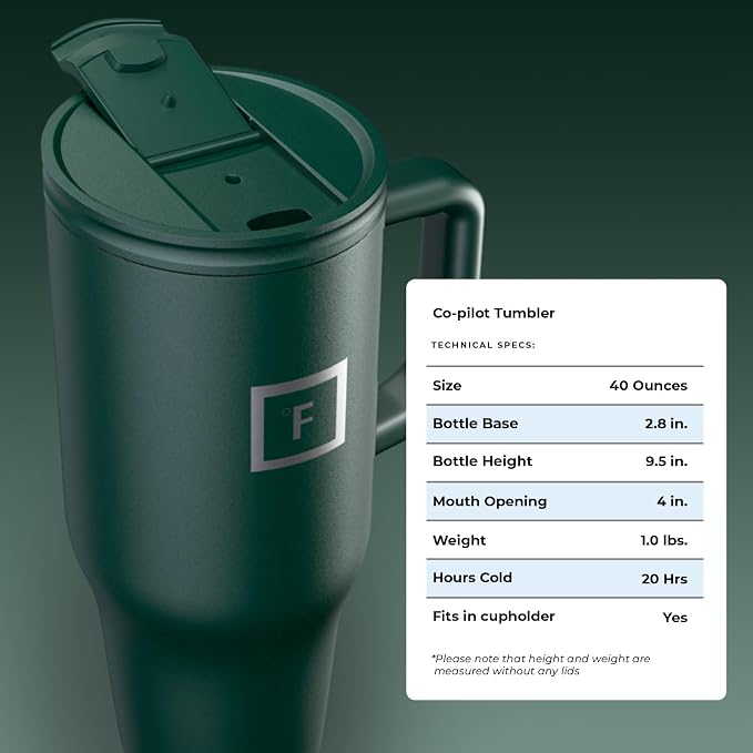 IRON °FLASK Co-Pilot 40 oz Insulated Tumbler - Image 9