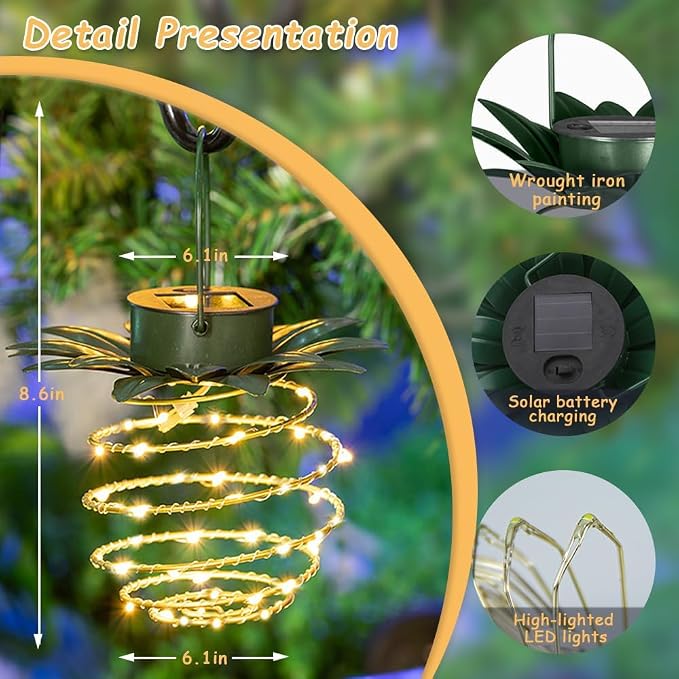 JHPGEOE 4 Pack Outdoor Solar Hanging Lantern Lights - Image 6