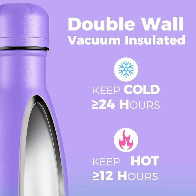 Volhoply 17oz Insulated Water Bottles MultiPack, BPA Free Water Bottle - Image 3