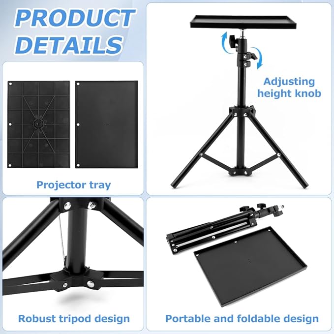 Projector Tripod Stand, Portable Laptop Tripod Stand, Adjustable Height 21.65 - Image 5