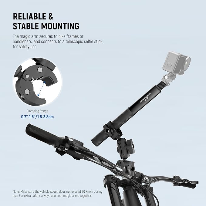 NEEWER Basics Motorcycle Bike Mount Accessories Kit, Invisible Selfie Stick - Image 5