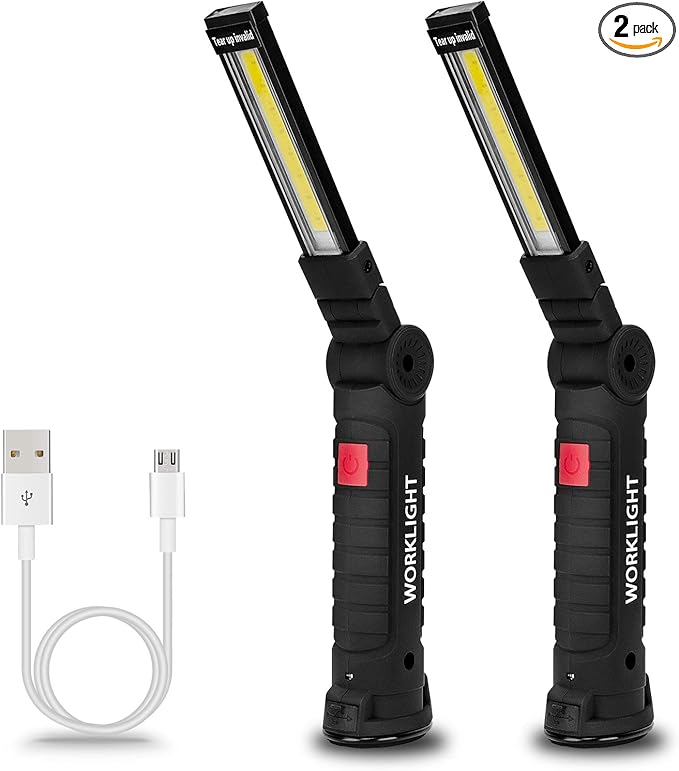Lmaytech Tool Gifts for Men 2Pack Rechargeable LED Work Lights by Lmaytech