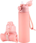 TakeToday Collapsible Water Bottles 21oz, Foldable Platinum Silicone Travel by TAKETODAY