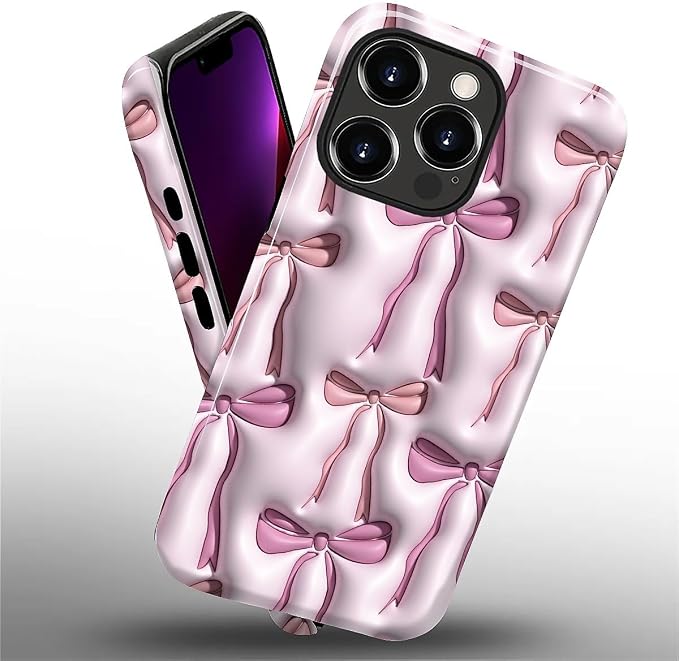 for iPhone 13 Pro Max Case, HL2 Abstract Ribbons Bows Hybrid 2 Layer Hard Shell - Image 2