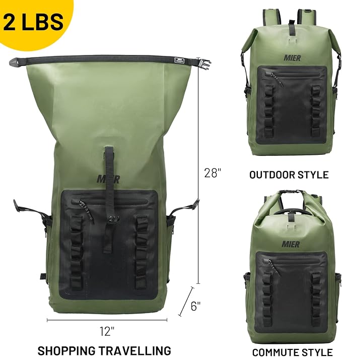 MIER Dry Bag Waterproof Backpack 30L Dry Sack Heavy Duty Roll-Top Closure - Image 5