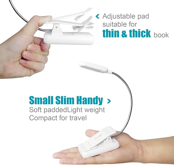 VAVOFO Book Light, Rechargeable Clip On Reading Light 7 LEDs - Image 5