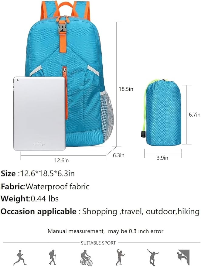 levayhill 25L Foldable Hiking Backpack Lightweight Packable Basic-Daypack - Image 8