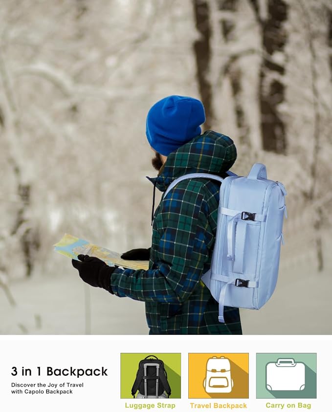 Capolo Travel Backpack for Women Men Waterproof Laptop Backpack Airlines - Image 7