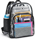 K-Cliffs Large Transparent Backpack Clear Heavy Duty School Bag Durable Student by K-Cliffs