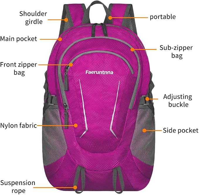 30L Large capacity Lightweight Packable Foldable Backpack，women and men Hiking - Image 6