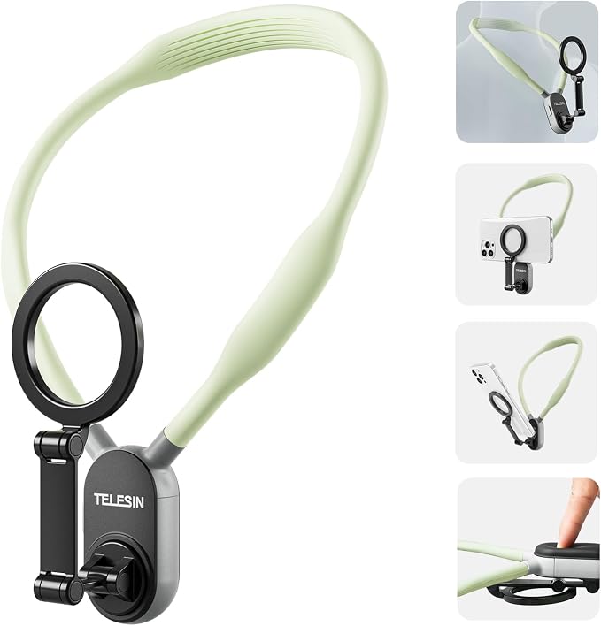TELESIN Magnetic Neck Mount for Phones, Cell Phone Holder Stand Hanging on Neck by telesin