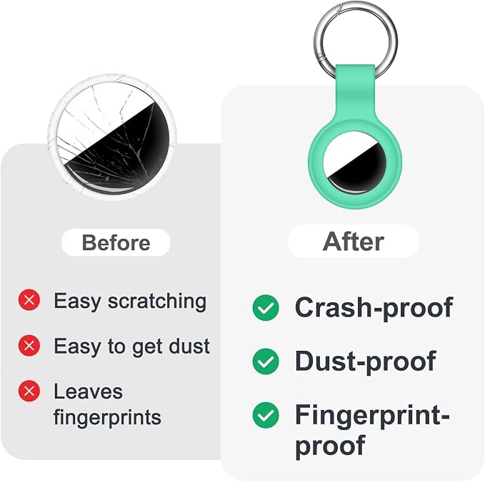 Linsaner Case for AirTag 2nd Gen & 1st Gen, Silicone Holder Keychain Key Ring - Image 2