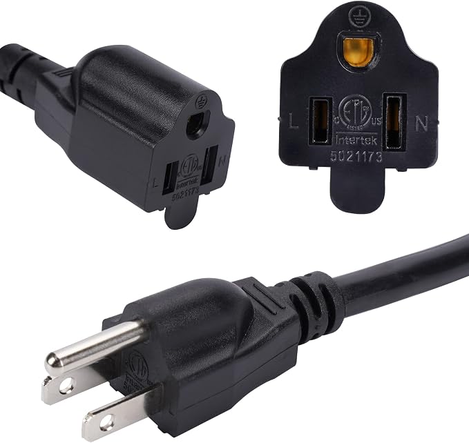 3.3FT 3 Prong 1 to 3 Extension Cord Splitter, Indoor Outdoor Power Cable - Image 2