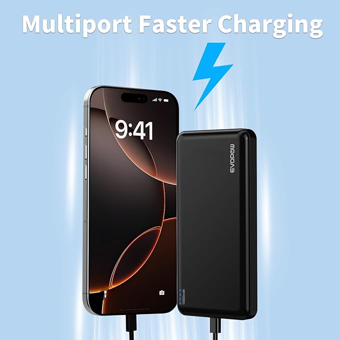 2 Pack Portable Charger, Slimmer 10000mAh Power Bank, USB C in&Out Fast - Image 3