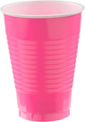 Bright Pink Plastic Cups - 12 oz. - Versatile Drinkware by AmscanPartySupplies