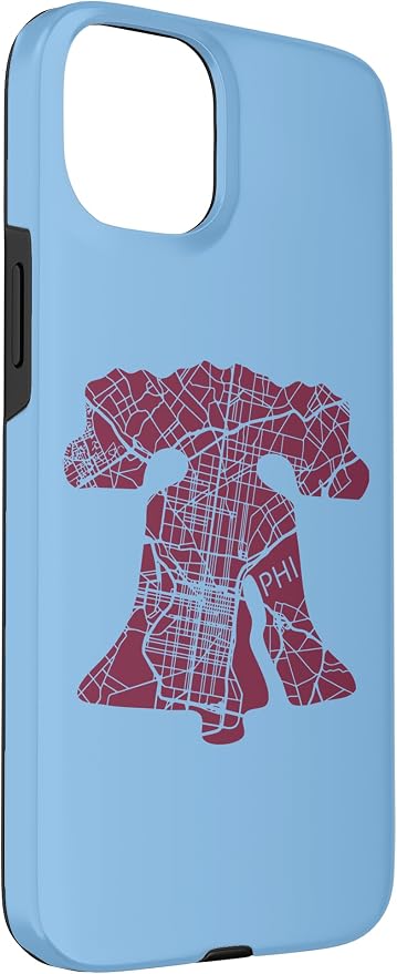 Philadelphia Street Map Liberty Bell Vintage Maroon Philly Case - Image 3