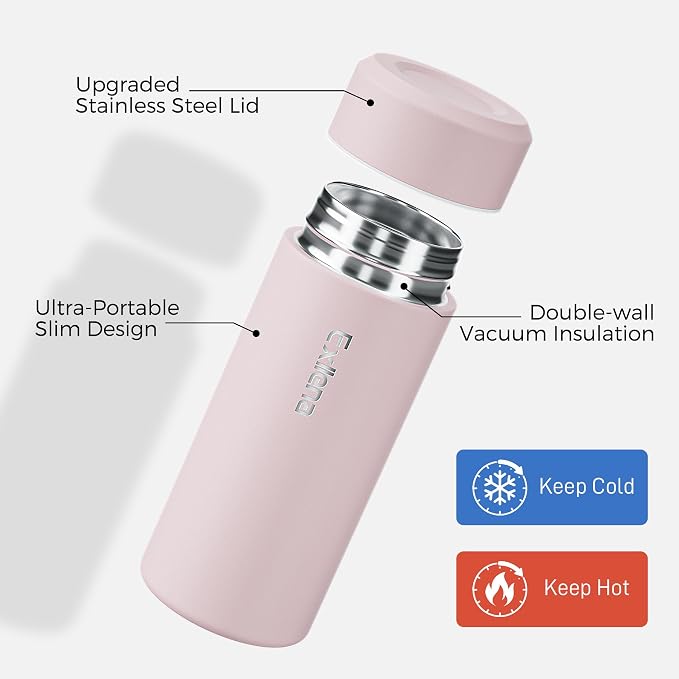 【Upgraded】Exllena Small Insulated Water Bottle 8 oz/250ml– Mini Insulated Water - Image 3
