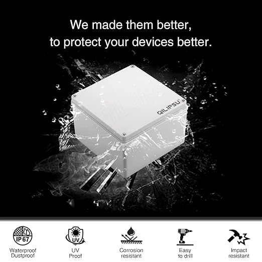 QILIPSU Junction Box with Mounting Plate 200x200x130mm, ABS Plastic DIY - Image 3