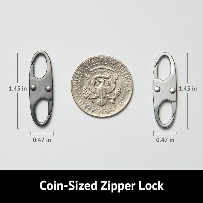 zelin Zipper Clips Anti Theft, Double Opening S Carabiner Theft Deterrent - Image 2