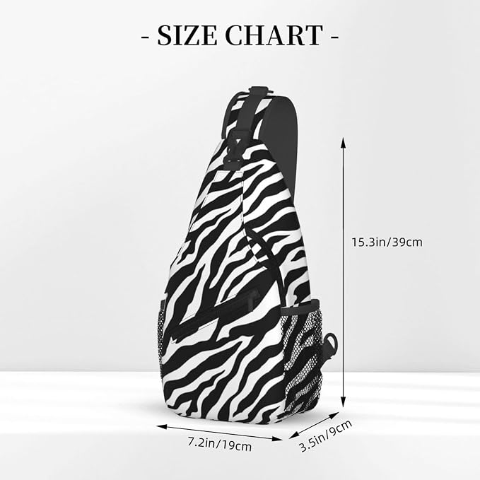 Animal Zebra Print Sling Bag For Women Men Fashion Backpack Crossbody Shoulder - Image 3