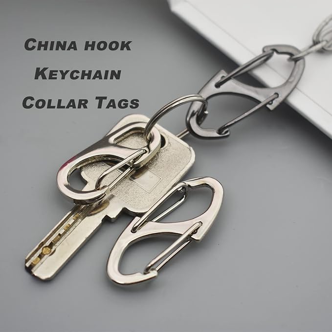 Small Carabiner Clips 1.6 inch Metal Double Sided Spring Gate Snap Hooks - Image 4
