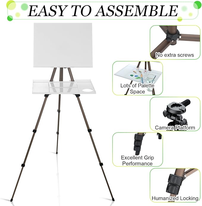 Ireer 17-65 Inch Artist Watercolor Portable Easel - Image 2
