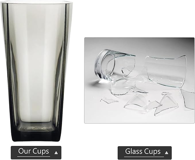 ALIMOTA 20-Ounce Reusable Drinking Glasses, Shatterproof Acrylic Glasses - Image 4