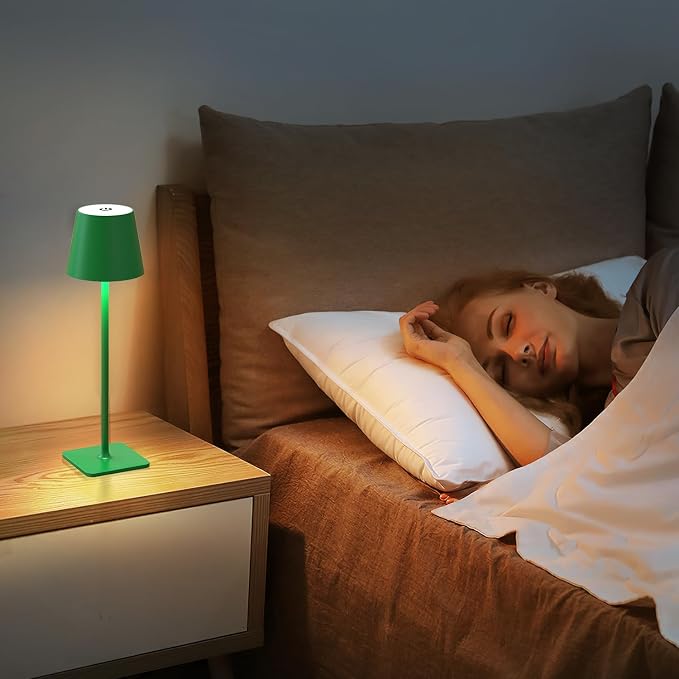 Yogaret Green Cordless Table Lamp Set of 2-3 Color Stepless and Dimmable - Image 5