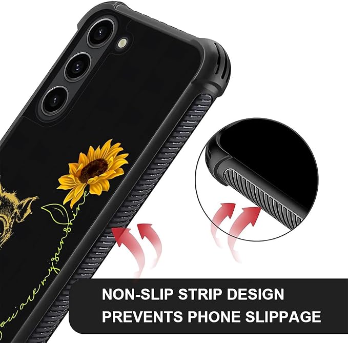 for Samsung Galaxy S23 Plus Case, Pig Sunflower Yellow Sunshine Pattern Graphic - Image 5