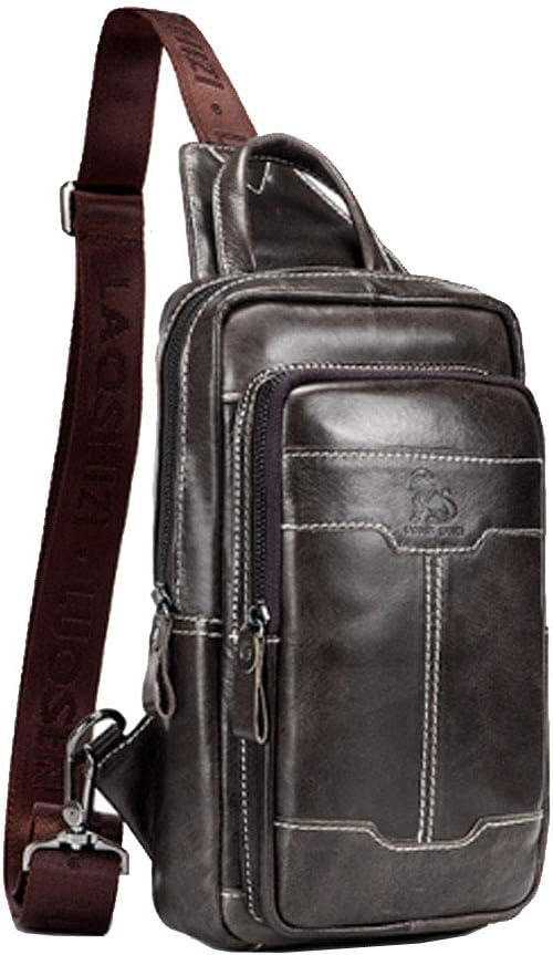 Leather Sling Bag Backpack Daypack Handbag by Hebetag