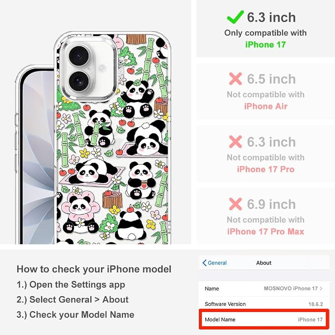 MOSNOVO for iPhone 17 Case, Shockproof Military-Grade Protection 6.6ft Drop - Image 2