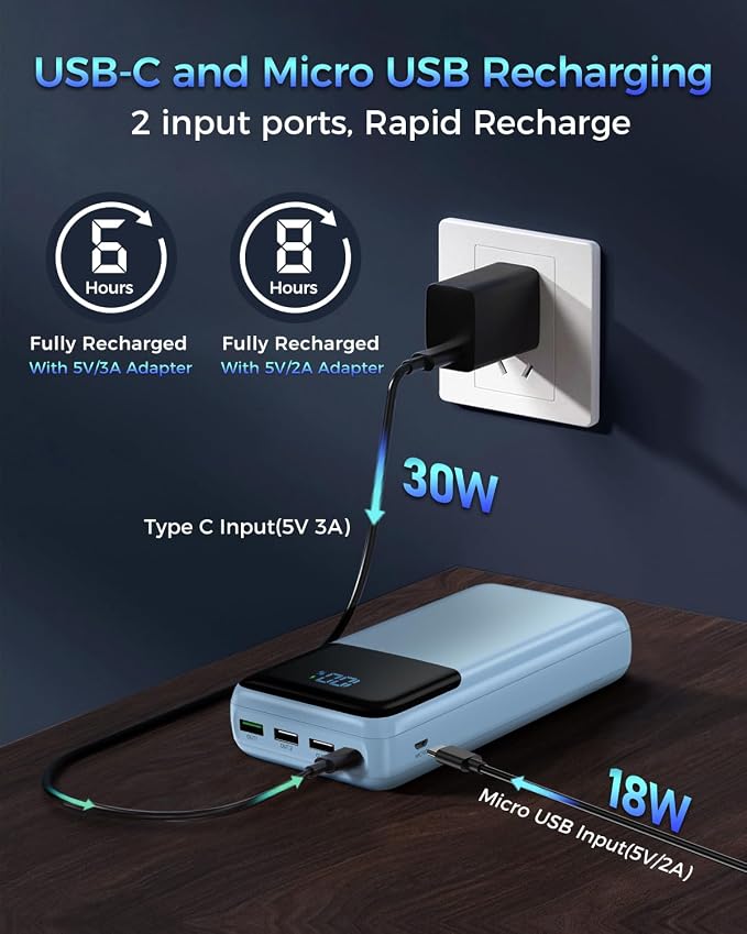 Portable Charger 50000mAh Power Bank, USB-C PD 30W Fast Charging, High Capacity - Image 6
