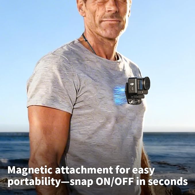 Magnetic Action Camera Chest Mount, Magnetic Neck Mount + Adjustable Neck Strap - Image 2
