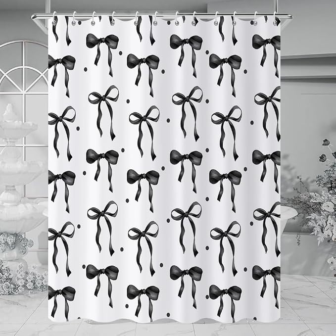 Black Bow Shower Curtain - Image 3