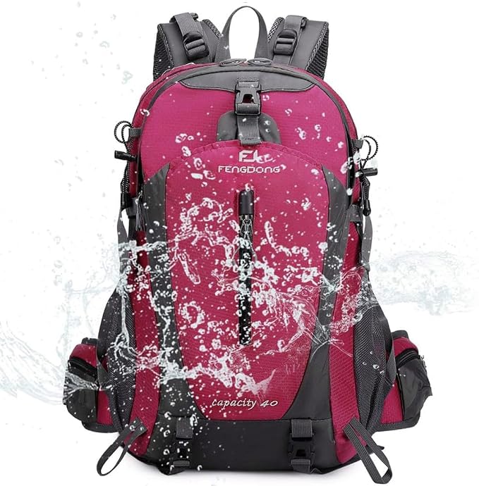 FENGDONG 40L Waterproof Lightweight Hiking, Travel Backpack - Image 3