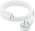 Maximm Extension Cord 5 Feet White Flat Plug, 360° Rotating Short Power Cord by MaximmCable