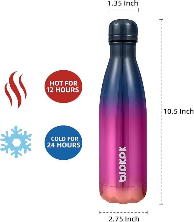 BJPKPK 17oz Insulated Stainless Steel Water Bottles Metal Water Bottle Keep - Image 3